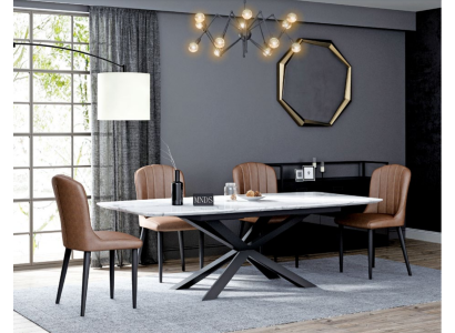 Dining room Design Furniture Chair group Table + 4 Leaning Chairs 5 pcs. set