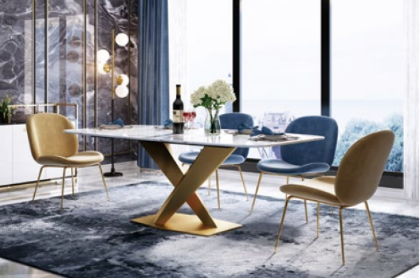 Italian Style Furniture Dining room Group Seat Upholstery Table Suite 7pcs.