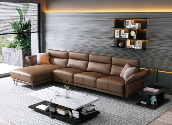 Modern Living landscape Corner sofa Couch Upholstery Leather Seat Corner Suite