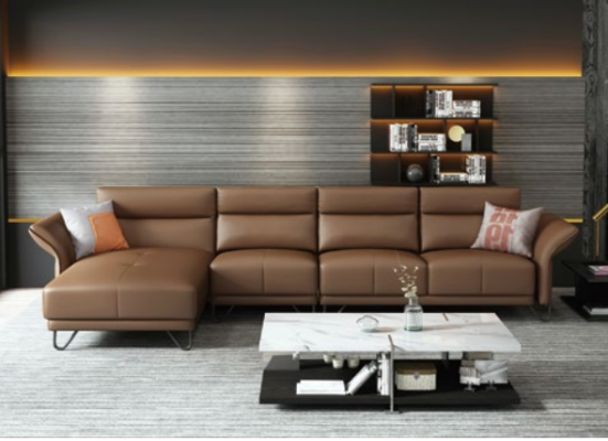 Modern Living landscape Corner sofa Couch Upholstery Leather Seat Corner Suite