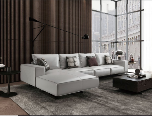 Modern Living landscape Corner sofa Couch Upholstery Leather Seat Corner Decoration Suite