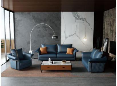 Leather Upholstery Complete Set Sofa set 321 Seater Design Living landscape