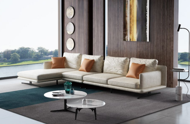 Living landscape Corner sofa L-shape Armchair Decoration Set Suite Modern Sofa Leather