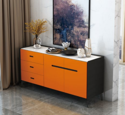 Italian Style Furniture High Chest of drawers Designer Wardrobe Cabinets Orange