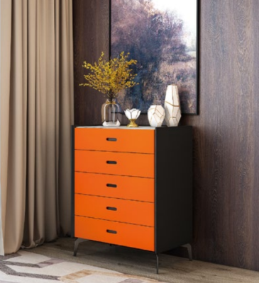 Italian Style Furniture High Chest of drawers Wardrobe Designer Cabinets Orange