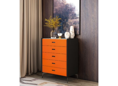 Italian Style Furniture High Chest of drawers Wardrobe Designer Cabinets Orange