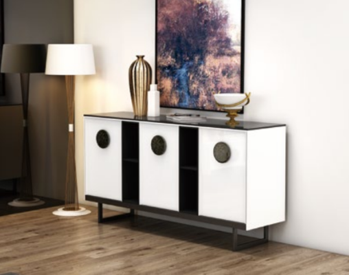 Designer Chest of drawers Sideboard Wardrobe Shelf Metal Luxury Living Room