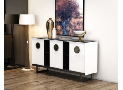 Designer Chest of drawers Sideboard Wardrobe Shelf Metal Luxury Living Room