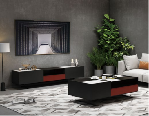 Italian designer furniture 3 pieces. Set Chest of drawers + Coffee table + TV cabinet
