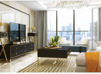 Italian designer furniture 2 pieces. Set Chest of drawers + Coffee table high gloss