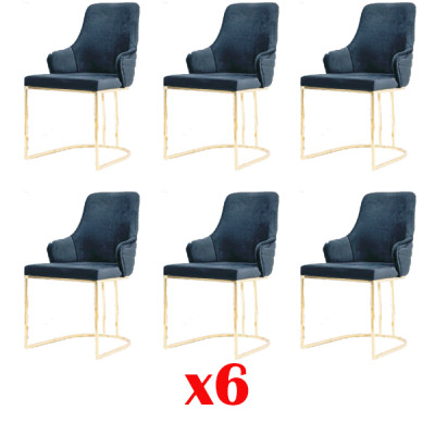 Group Chairs Suite Textile stainless steel Upholstered Dining room 6 Chairs