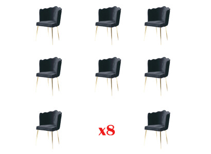 Group Suite Set 8 Chair Textile Chair Designer Upholstery Dining room