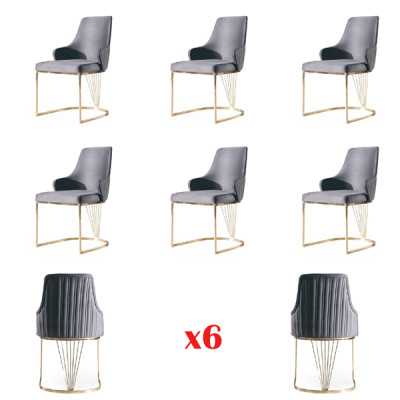Groups 6x Chairs Armchair Lehn Upholstery Hotel Textile new Suite Chair Set Sets