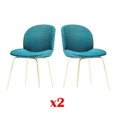 2x Chair Group Chairs Suite Textile Fabric new Upholstered Dining room
