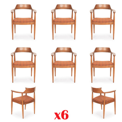 Set 6 Chairs Luxury Design Upholstery Solid Wood Seat Office Dining room