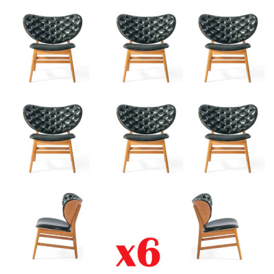Chesterfield Upholstery Chairs Gastro Dining room new Set 6x Chair Designer