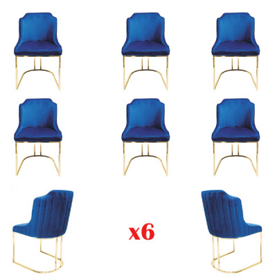 Suite Set 6x Dining room Chair Seat Group Chairs Textile Upholstery