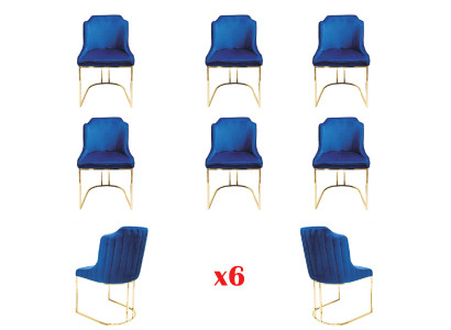 Suite Set 6x Dining room Chair Seat Group Chairs Textile Upholstery