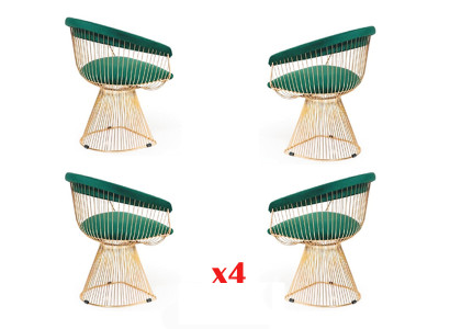 Suite Design 4x Chair Set Dining room Textile Upholstery Seat Chairs
