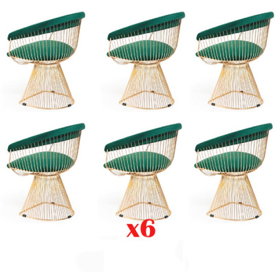 Upholstered Dining room Chairs 6x Chair Group Chairs Suite Textile