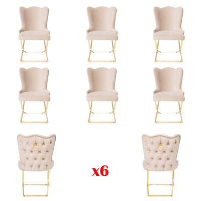 Design 6x Chairs Group Set Dining room Chair Suite Armchair Gastro
