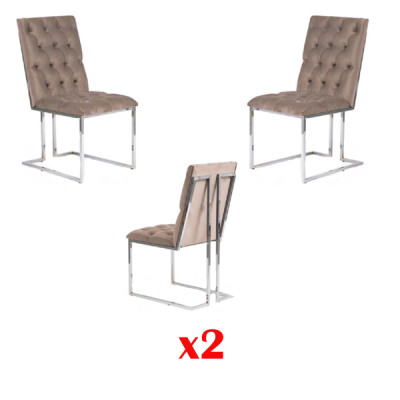 Dining room Chairs Textile Set 2x Chair Designer Wood Fabric Upholstery Lehn