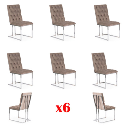 Design 6x Chairs Suite Complete Chair Set Dining room Upholstery Seat