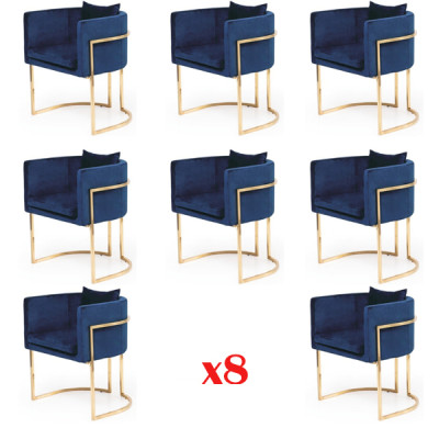 Dining room Chair Chairs Seat Modern Solid Wood Set 8x Luxury Restaurant