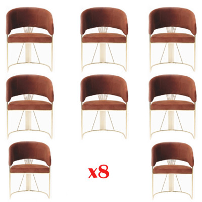 Dining set Suite 8 Textile Chairs Upholstery Chair Set Group Chairs