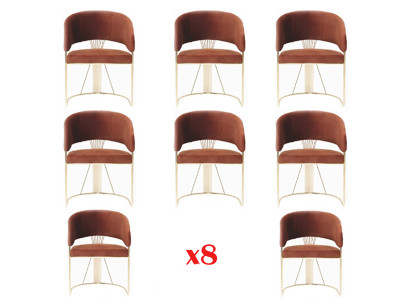 Dining set Suite 8 Textile Chairs Upholstery Chair Set Group Chairs