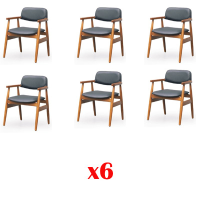 Sets 6 Sets Lehn Chair Set Suite Chairs Group Seat Wood