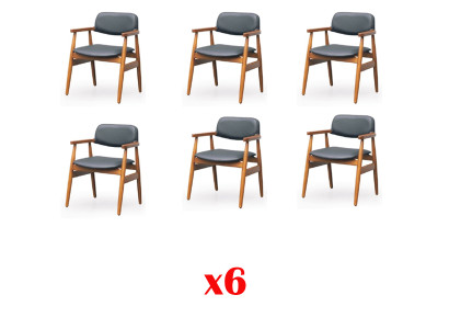Sets 6 Sets Lehn Chair Set Suite Chairs Group Seat Wood