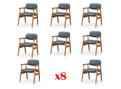 Suite Armchair Upholstery Design 8x Chairs Group Set Armchair Dining room Chair