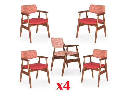 Set Chairs Kitchen Chairs Television Chair 4x Dining room Upholstered Chair Textile