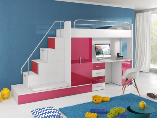 Loft beds Bunk bed Loft bed Blue Childrens room Beds Bunk bed Pink Bed new