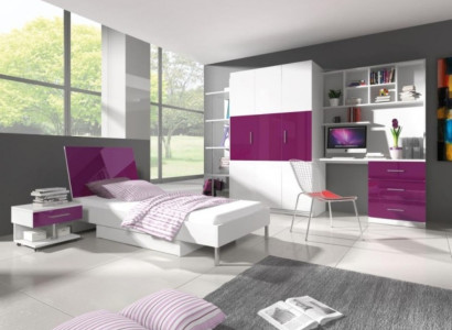Bed + Bedside table Childrens room Furniture Bed Childrens bed Bedside table 2pcs. Purple new