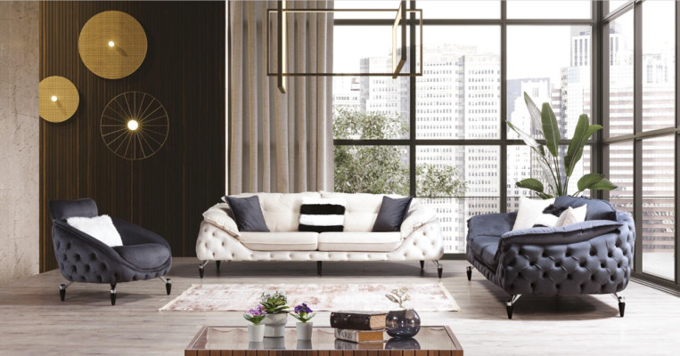Chesterfield Armchair 1 Seater Black Living room luxury design