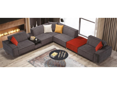 Corner sofa Couch Living landscape Gray Textile Couches Sofa Upholstery Corner suite new