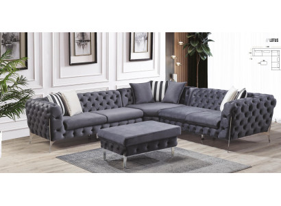 Corner sofa Couch Corner suite Couches Sofa Chesterfield Living landscape