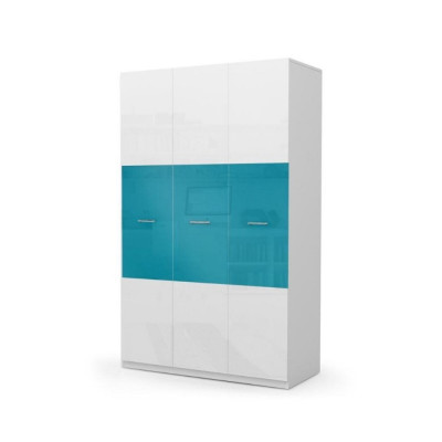 Wardrobe Bedroom Multipurpose Cabinets Wood 3 door Blue new