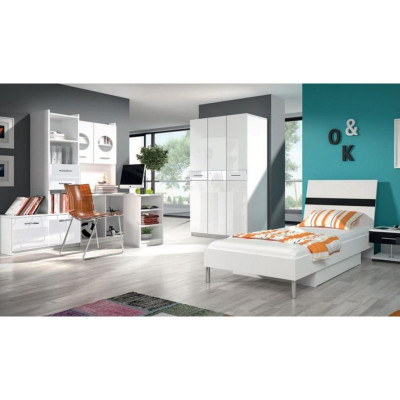Modern Desk Wood Corner desk Youth Childrens room White Furniture Design