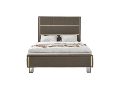 Taupe Upholstery Beds Double bed Wood Bedroom Furniture Hotel Upholstery 180x200