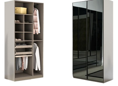 Wardrobe Wardrobe Multipurpose Wardrobe Gray Material Wood Cabinets