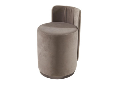 Design Armchair Luxury Ottoman Dressing table Stool Round Upholstery Chair Brown Stool
