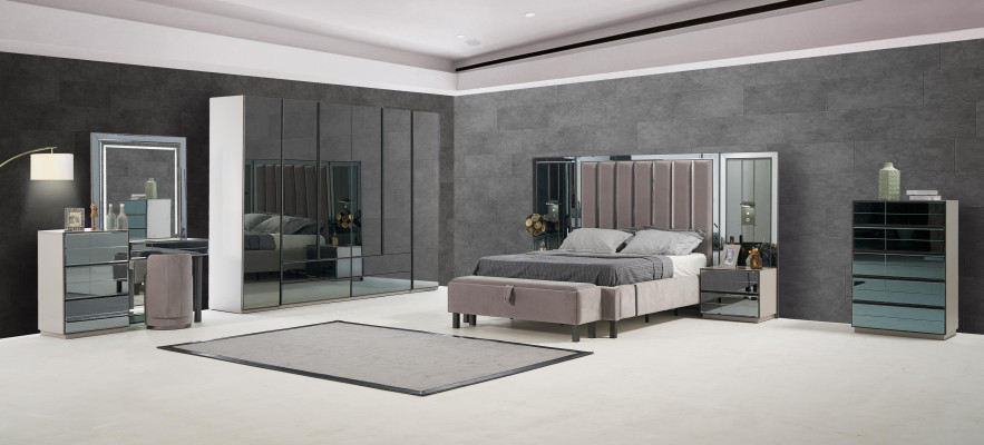 Luxury Bedroom 8-piece Set Complete's Room Furniture Bed Bedside table Wardrobe new