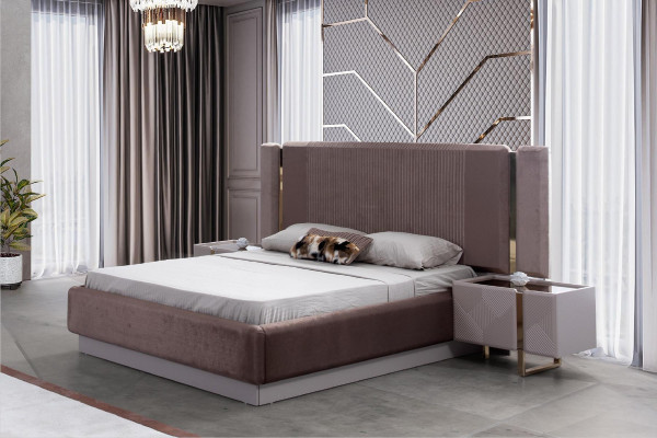 Bed Design Beds 180x200 Furniture Brown Hotel Chesterfield Bedroom Modern