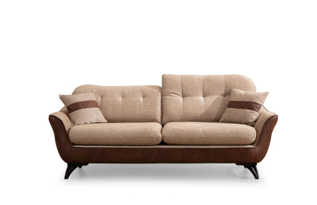 Sofa 3 Seater Three Seater Furniture Couches Brown Sofas Fabric Upholstery Living room