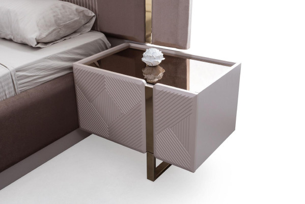 Bedside tables Bedside table Consoles Side Table Wood Glass White Luxury Furniture