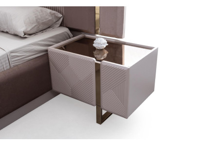 Bedside tables Bedside table Consoles Side Table Wood Glass White Luxury Furniture