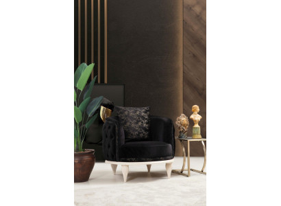 Round Armchair TV Chair Single Seat Furniture Lounge Club Relax Black
